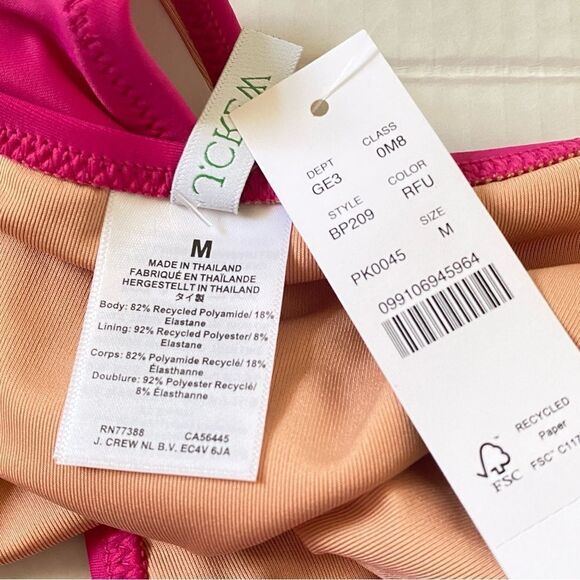 J Crew Radiant Fuchsia Heritage 1989 High Leg Bikini Bottom Sz M NWT - Picture 8 of 11